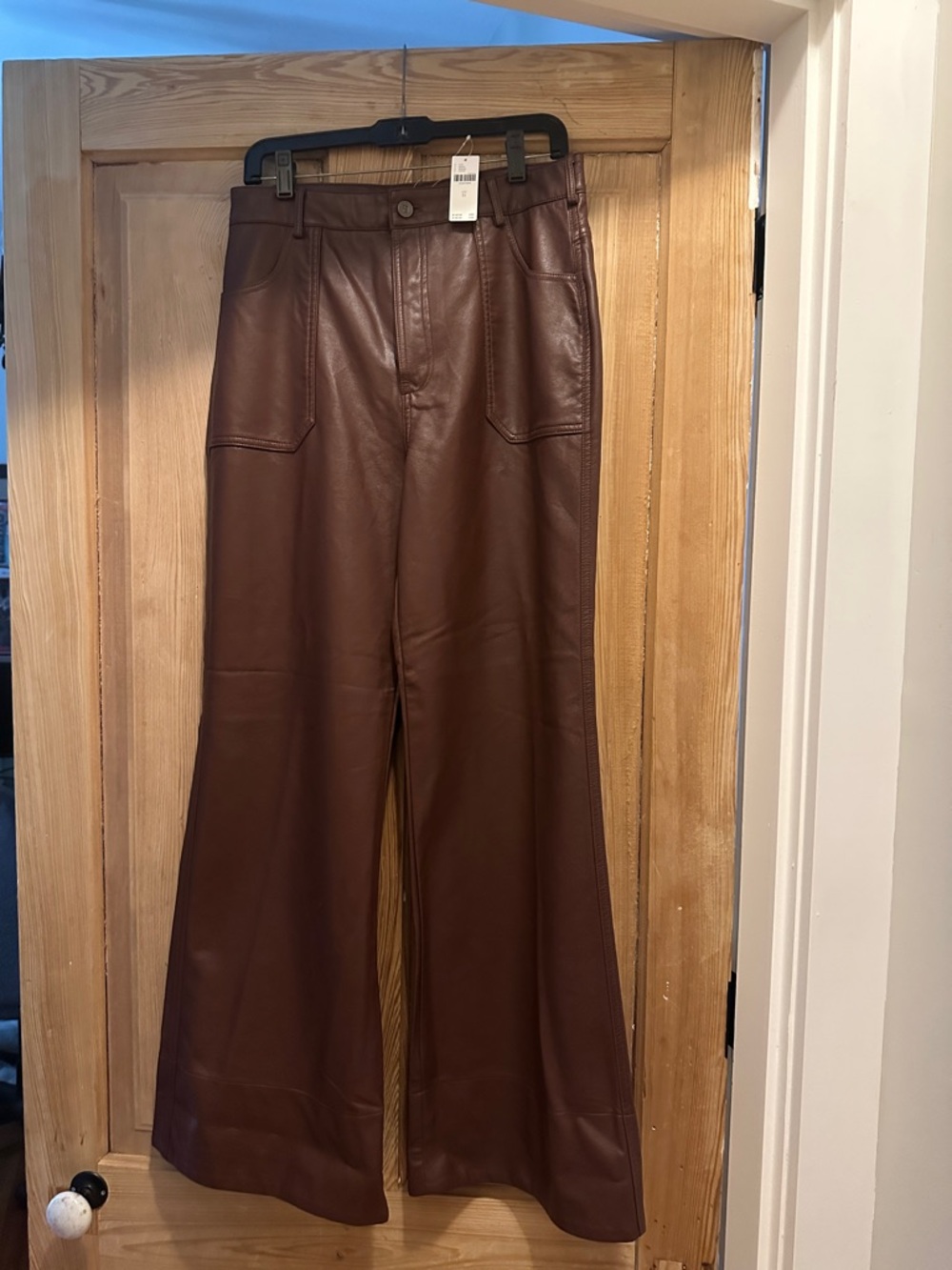 Pilcro Cocoa Brown Faux Leather Pants